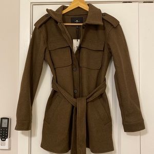 7 For All Mankind Belted Military Pea Coat